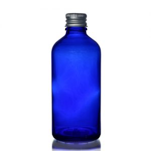 100ml Blue Glass Dropper Bottle With Aluminium Cap