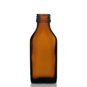 100ml Amber Rectangular Glass Bottle
