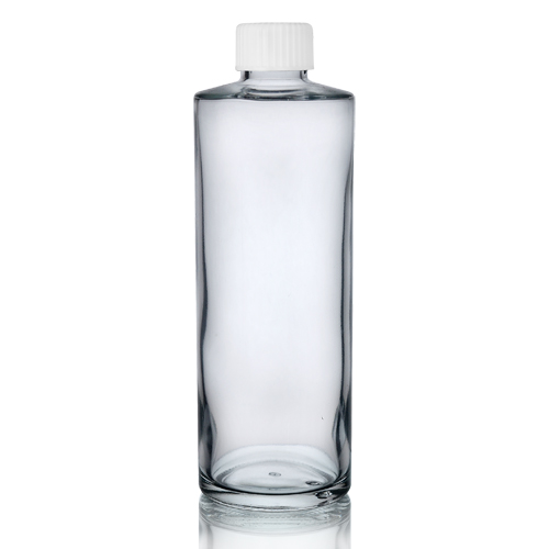 200ml Glass Simplicity Bottle w White Cap