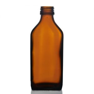 200ml Amber Rectangular Glass Bottle