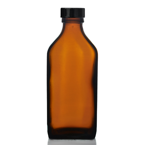 200ml Amber Rectangular Bottle with Polycone Cap