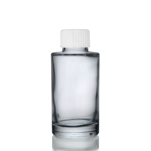 50ml Glass Simplicity Bottle w White Cap