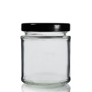 190ml Glass Food Jar With Black Twist Lid