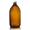 1000ml Amber Glass Sirop Bottle w White PP Cap