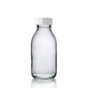 100ml Clear Glass Sirop Bottle w White PP Cap