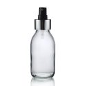 100ml Clear Glass Sirop Bottle with Black and Silver Atomiser