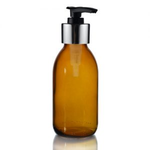 125ml Amber Sirop Bottle and Standard Lotion Pump