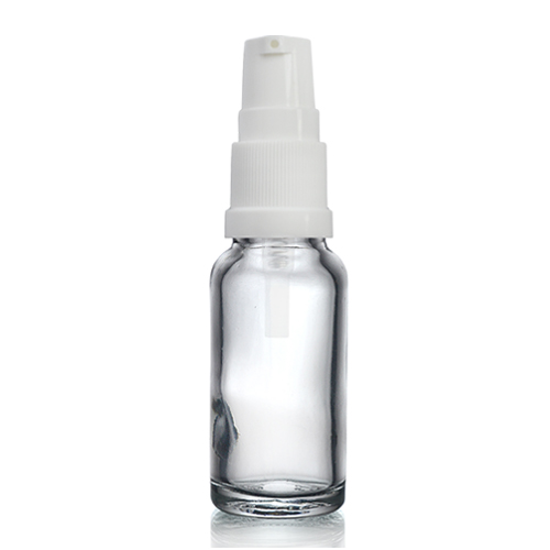 15ml Clear Glass Dropper Bottle w Lotion White