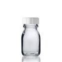 30ml Clear Glass Sirop Bottle w White PP Cap