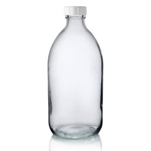 500ml Clear Glass Sirop Bottle w White PP Cap