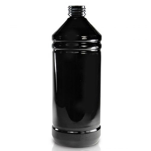 Litre Black Glossy Plastic Bottle Mm Neck Ideon Co Uk