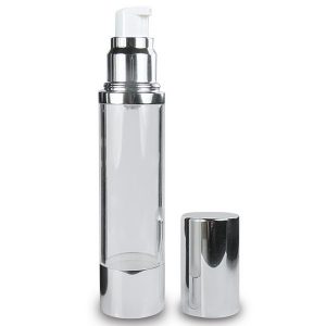 100ml Clear Airless Bottle With Silver Cap
