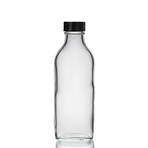 100ml Traditional Flask Clear Glass Bottle And Cap ideon packaging