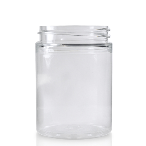 Ampulla Ltd 25ml Cylindrical Plastic Jar & 48mm Screw Cap (Choose Your Cap Colour: Black)