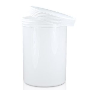 1250ml white plastic jar with lid