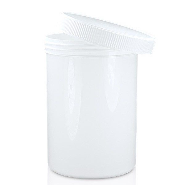 1250ml white plastic jar with lid