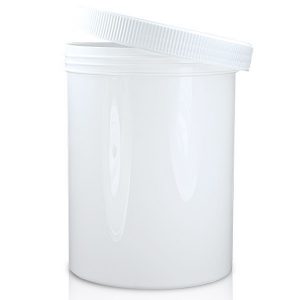 1750ml white plastic jar with lid