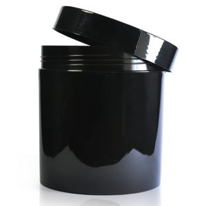 500ml Black plastic cosmetic jar