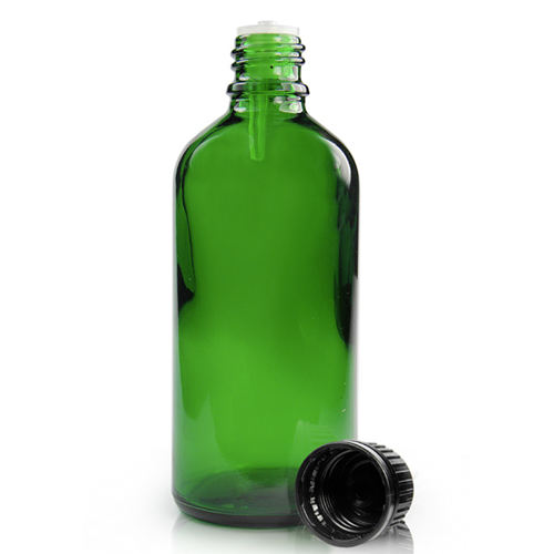 100ml Green Glass Dropper Bottle With Dropper Cap - ideon.co.uk