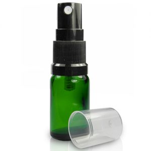 10ml Green Glass Dropper Bottle With Spray