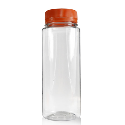 150ml Slim Plastic Juice Bottle with Orange Lid