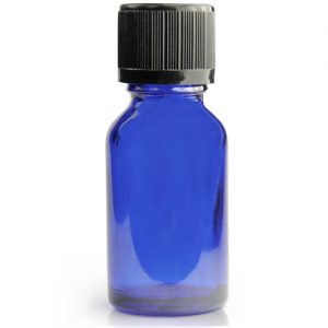 15ml Blue Glass Dropper Bottle And Child Resistant Cap