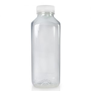 500ml Square Plastic Juice Bottle And Tamper Evident Cap - ideon.co.uk