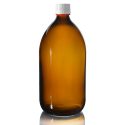 1000ml Amber Glass Sirop Bottle w Red Band Cap