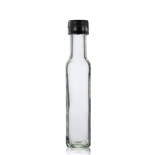 142ml Square Glass Dressings Bottle With 28mm Screw Cap ideon packaging