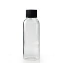 30ml Tall Clear PET Plastic Bottle with Black Cap