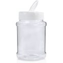 330ml Plastic Spice Jar Recessed with White Flapper Cap