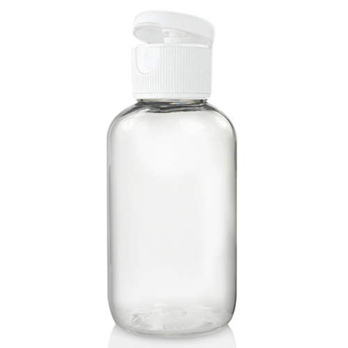 60ml Clear Plastic Bottle 20mm White Flip Top Cap