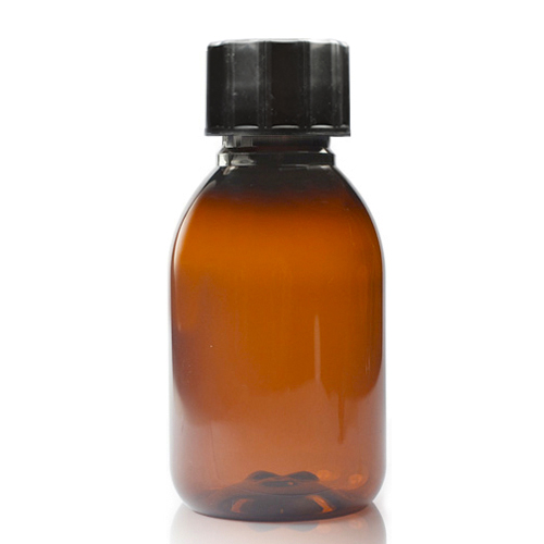100ml Amber PET Plastic Sirop Bottle w sc