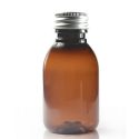 100ml Amber Plastic Bottle With Aluminium Cap