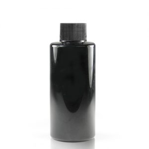 100ml Black plastic bottle with black cap