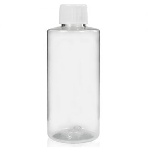 100ml Clear PET Tubular Bottle w White Screw Cap