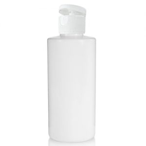 100ml White plastic bottle with flip top cap