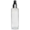 150ml Clear PET Tubular Bottle w Black and Silver Atomiser