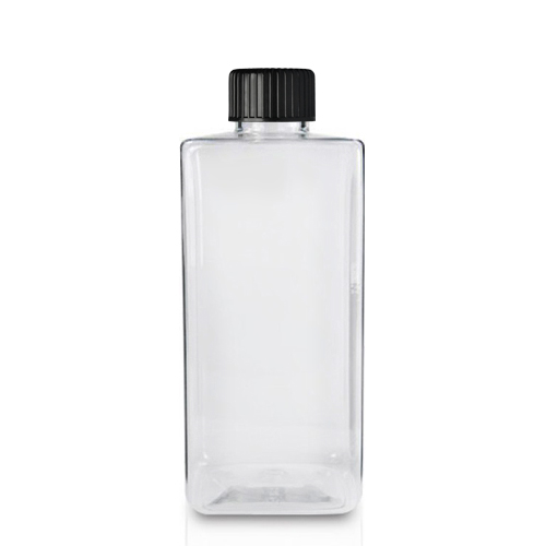 150ml Plastic square bottle with black cap