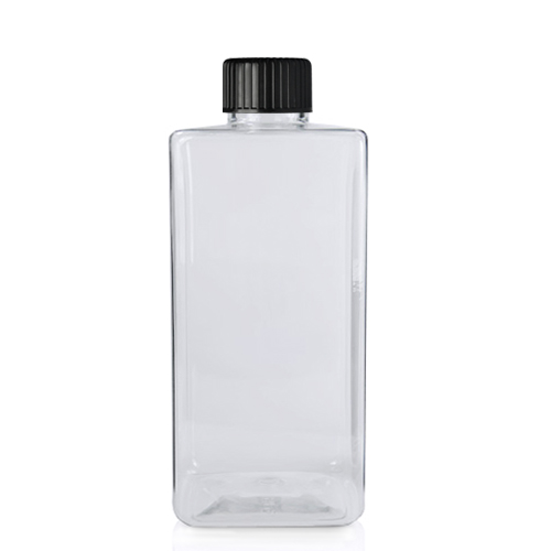 200ml Plastic square bottle with black cap