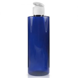 250ml Blue Plastic Bottle With Flip Top Cap