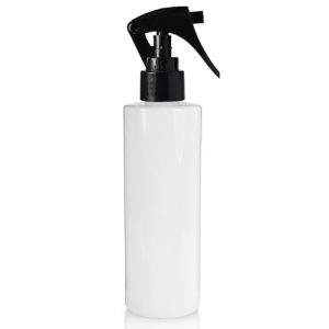 250ml White Glossy Bottle Black Mini Trigger