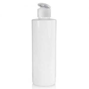 250ml Glossy White Plastic Bottle And Flip Top Cap