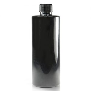 500ml Glossy Black Plastic Bottle With Cap
