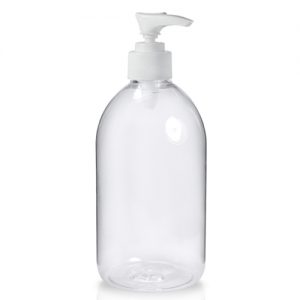 500ml Clear Sirop Bottle with white lotion