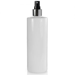 500ml White Plastic Bottle With Silver Spray