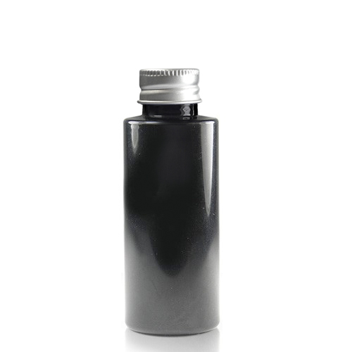 50ml Black Plastic Bottle with aluminium