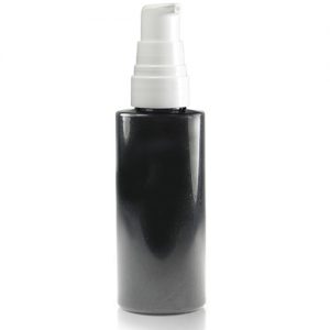 50ml Black Plastic Bottle with lotion