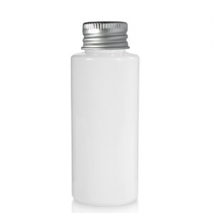 50ml White Plastic Bottle With Metal Cap