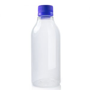 300ml Plastic juice bottle with blue lid